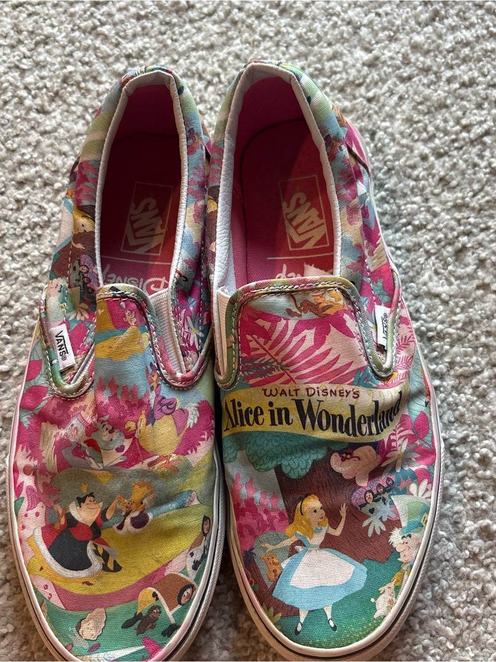 Vans Alice in Wonderland Slip-On Sneakers Sz 10 Women RARE Disney World Land - Picture 6 of 9